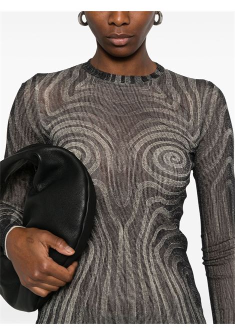 top l/s printed spiral donna nero JEAN PAUL GAULTIER | 25/34-F-TO270-T587000203